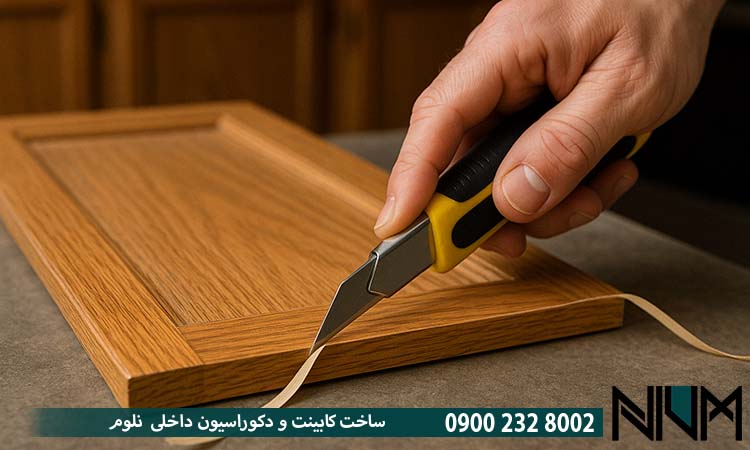 اندازه‌گیری دقیق و برش روکش جدید